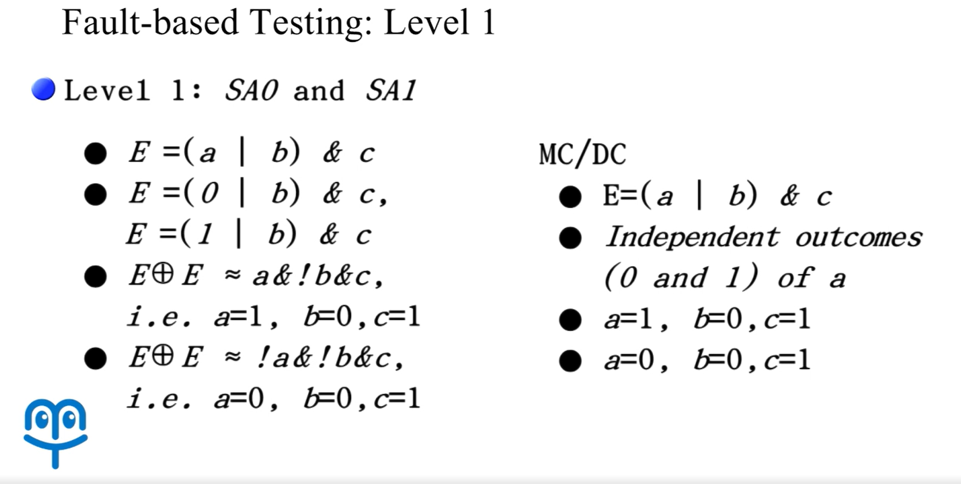 MC/DC 与故障层级关系图